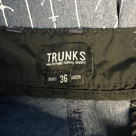 Trunks Blue Anchor Print Multifunctional Shorts Size 36 - Picture 8 of 9